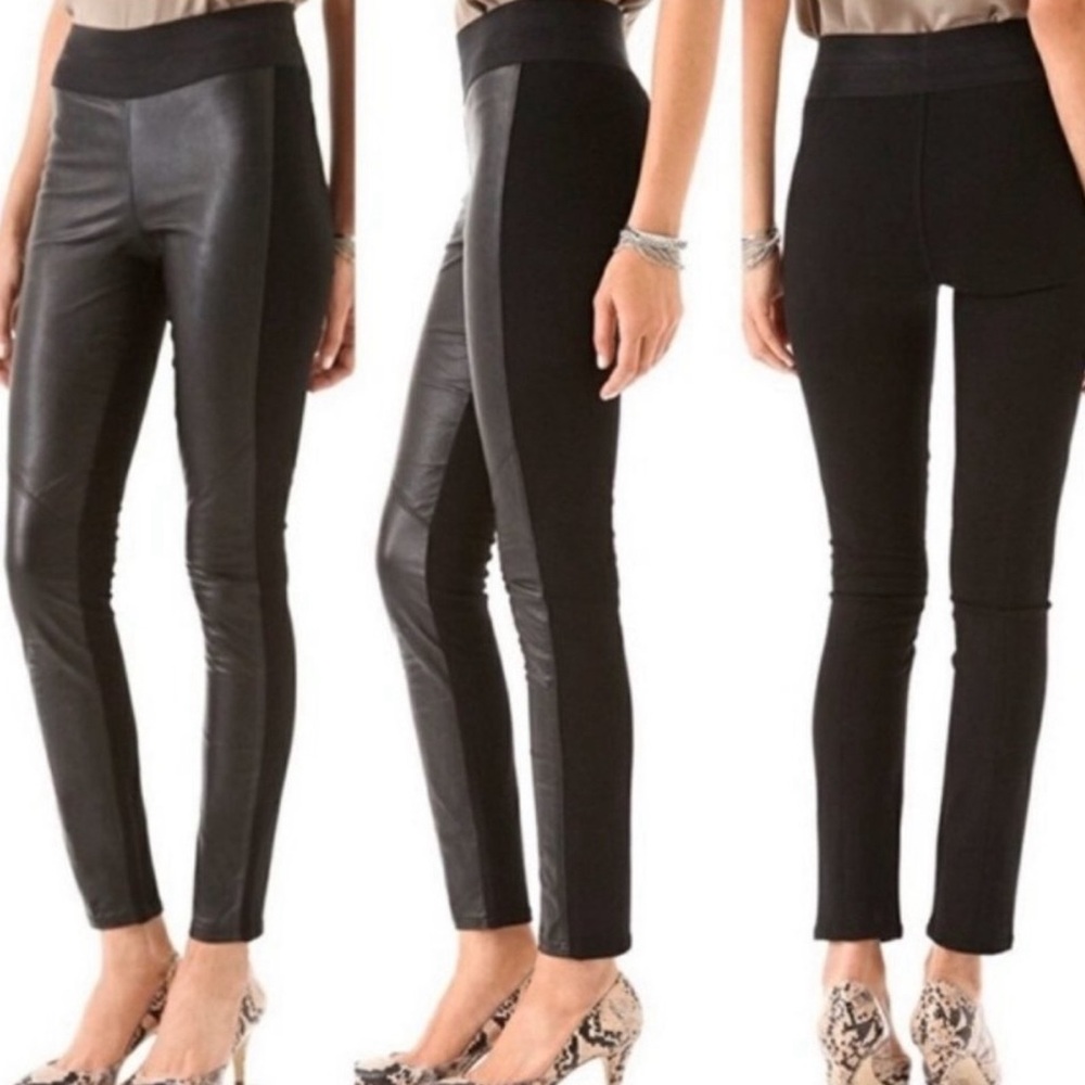 SOLD out Club Monaco vegan leather & ponte pants